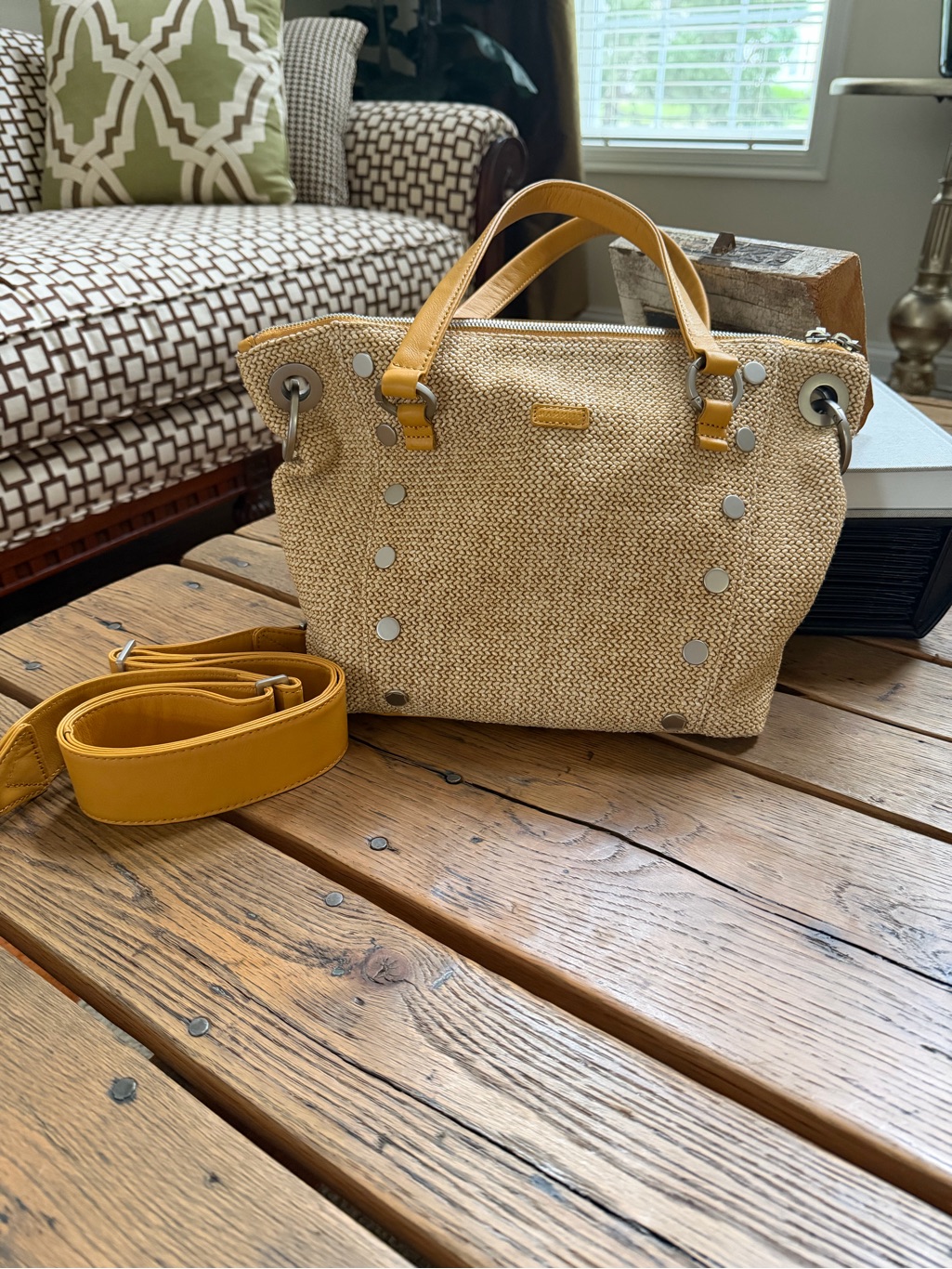 Hammitt Daniel Medium Satchel With Raffia - Like New!